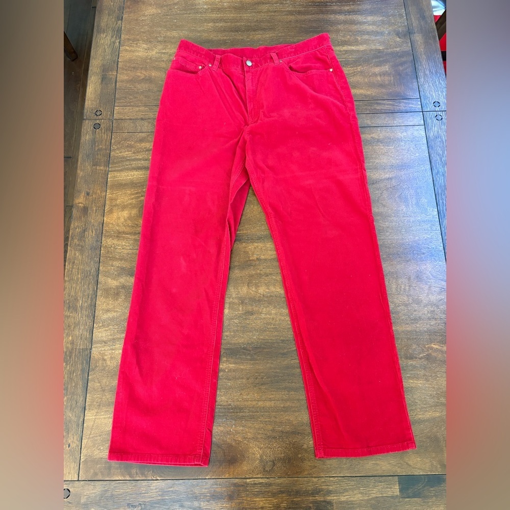 Y2K LRL Lauren Jeans Co Ralph Lauren Red Bootcut Corduroy Pants 16 (36Wx30L)